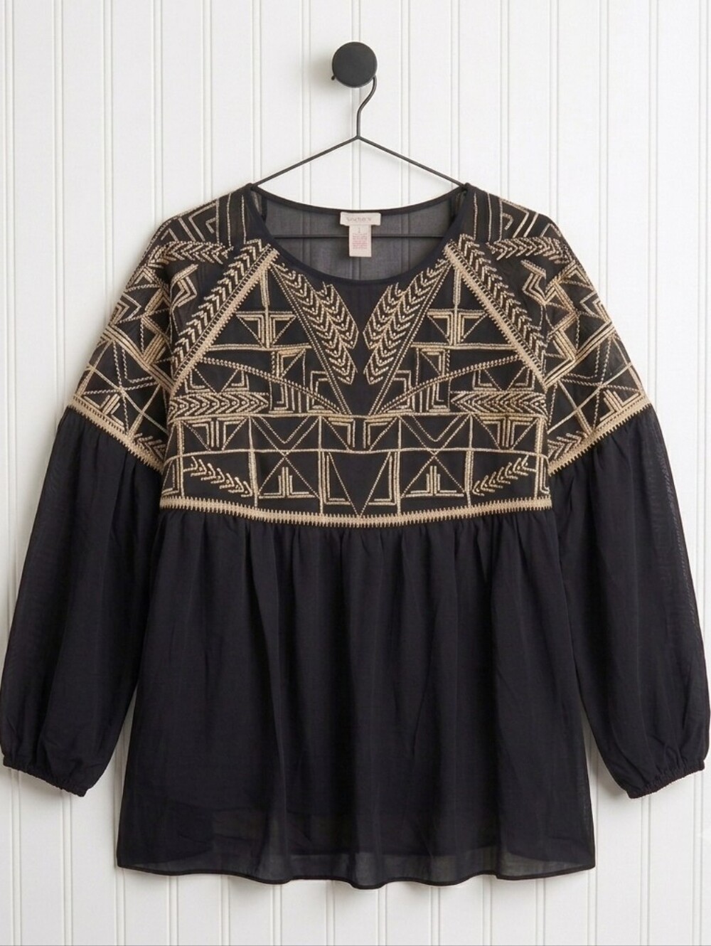 Sundance Embroidered Silk Blouse